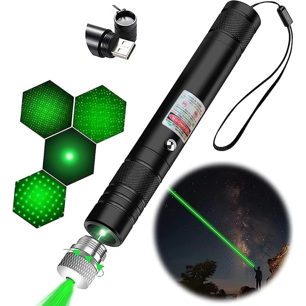 Climberty Laser Light USB Rechargeable Green Laser Pointer, 2000 Metres Laser Pointer High Power Pen, Cat Laser Toy, Long Range Green Laser Pointer for Presentations, Stargazing, Hiking (Green Light) Climberty Laser Light USB Rechargeable Green Laser Pointer, 2000 Metres Laser Pointer High Power Pen, Cat Laser Toy, Long Range Green Laser Pointer for Presentations, Stargazing, Hiking (Green Light)